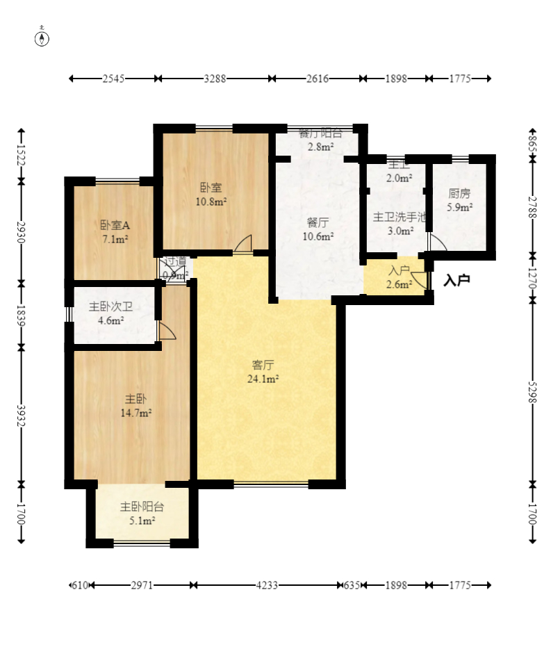 香槟小镇(香槟花苑) 3室2厅2卫 60.0万 香槟小镇(香槟花苑) 3室2厅2卫 60.0万户型图