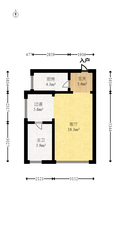 中建芙蓉嘉苑  1室1厅1卫   37.00万室内图1