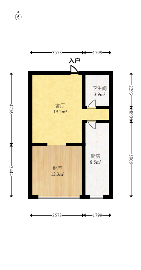 达美美立方  1室1厅1卫    60.0万室内图1