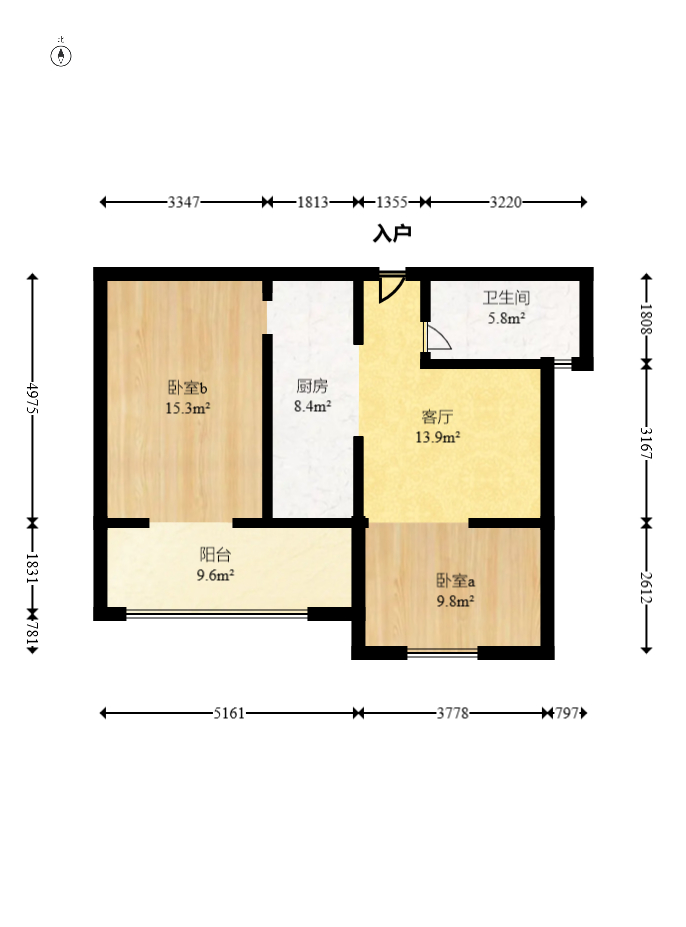中信文化广场（中信新城二期）  1室1厅1卫    48.0万室内图1