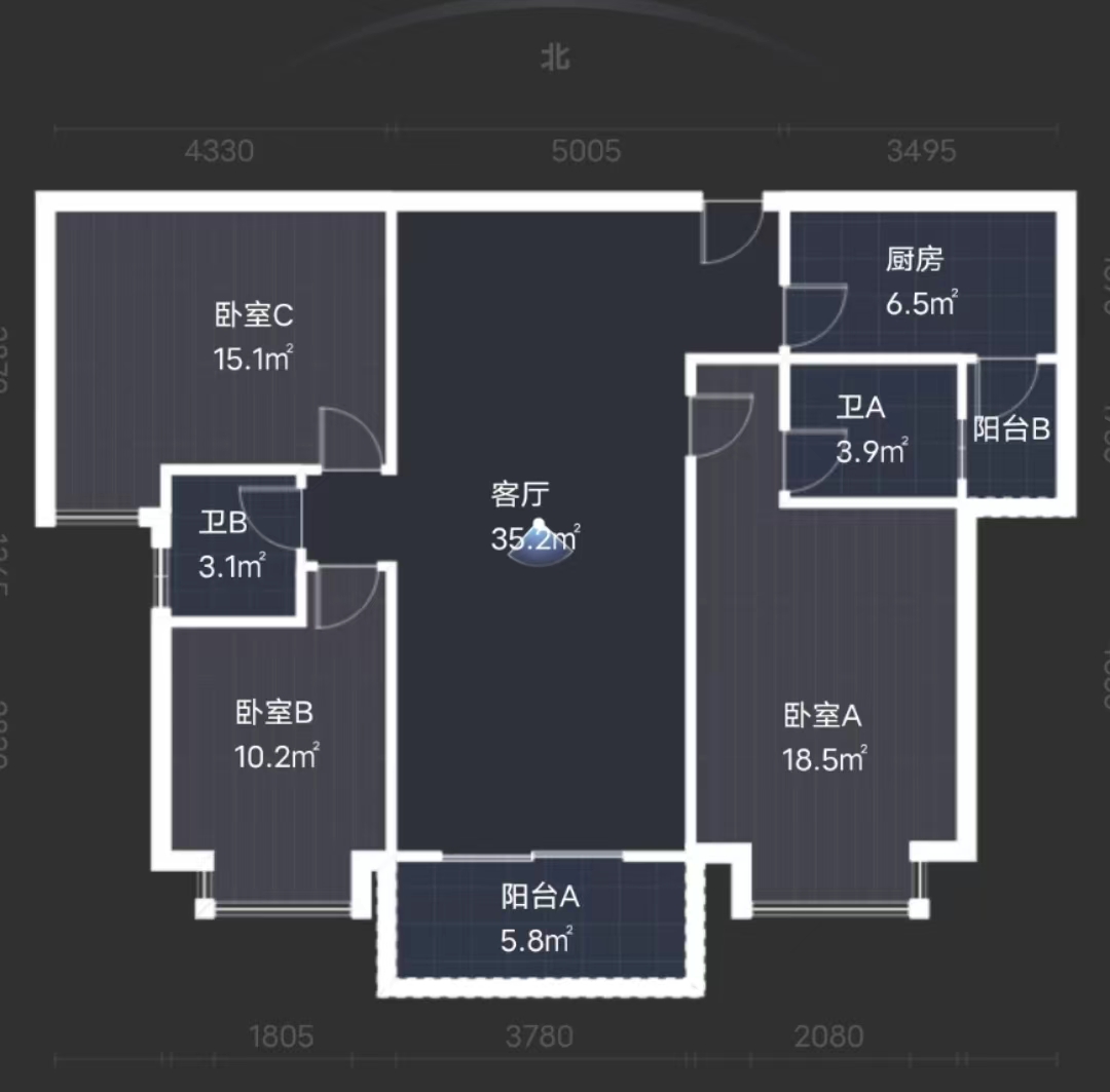 旺城天悦领秀香江  3室2厅2卫   54.80万