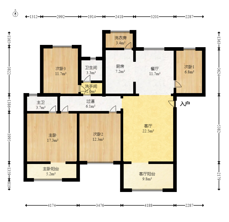 鹏基诺亚山林 4室2厅2卫 90.0万 鹏基诺亚山林 4室2厅2卫 90.0万户型图