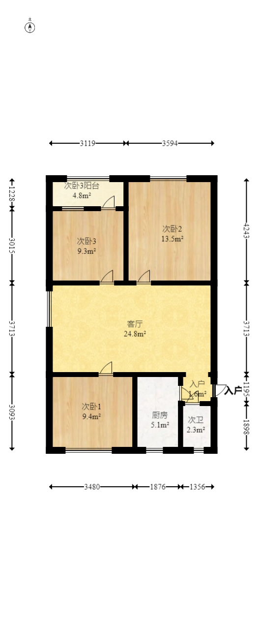 向东园社区(国税局宿舍)  3室1厅1卫   39.00万室内图1
