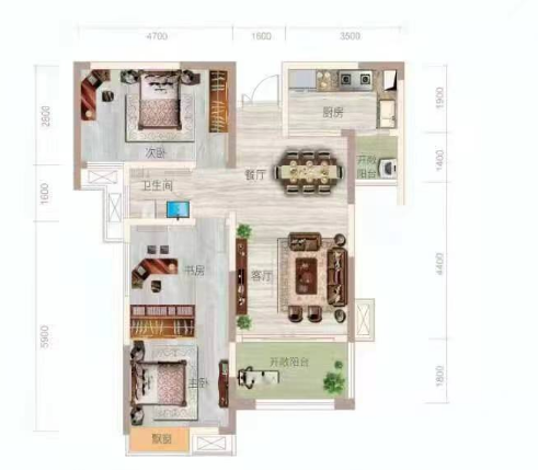 浪琴湾 2室1厅1卫 54.0万 浪琴湾 2室1厅1卫 54.0万室内图