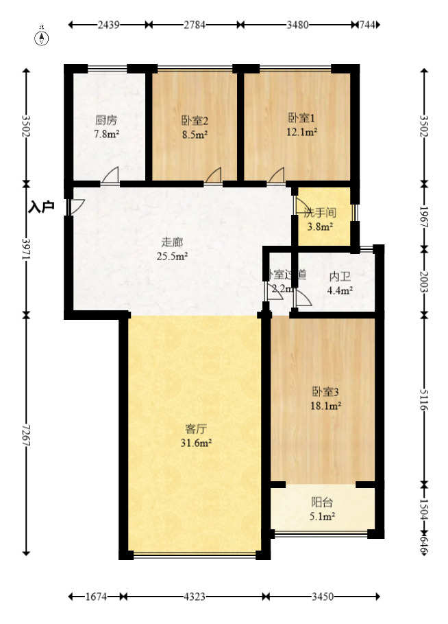 中惠锦堂  4室2厅1卫    188.0万室内图1