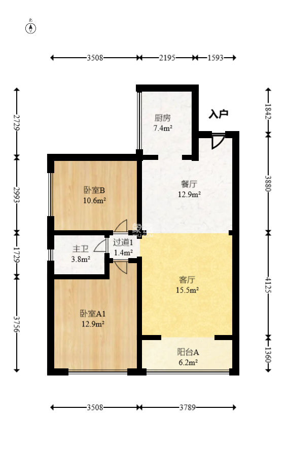 星城新宇川河苑  2室1厅1卫   61.00万