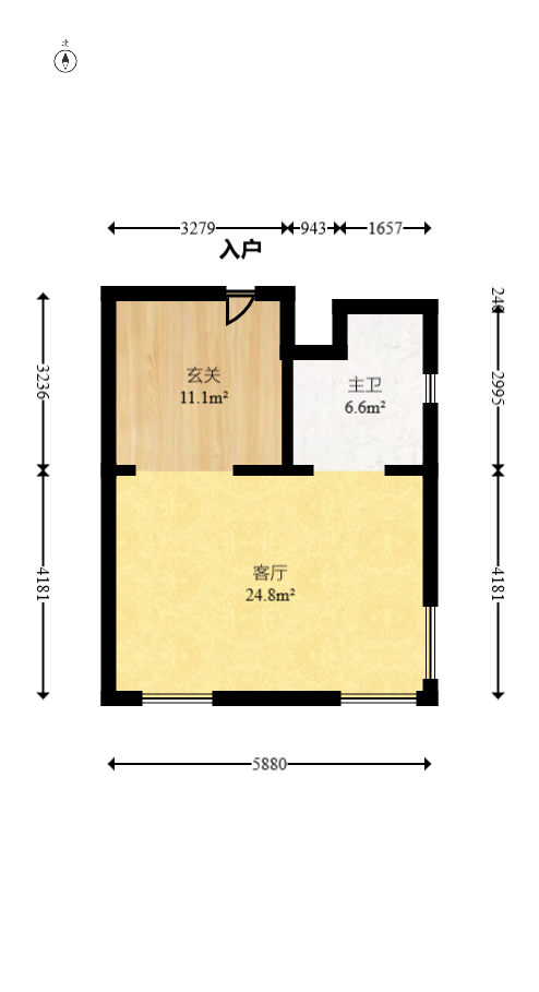 明昇壹城（明昇时代广场）三期  2室1厅1卫   65.00万室内图1