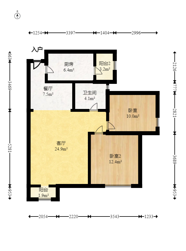 中国铁建国际城一期 2室2厅1卫 39.8万 中国铁建国际城一期 2室2厅1卫 39.8万户型图