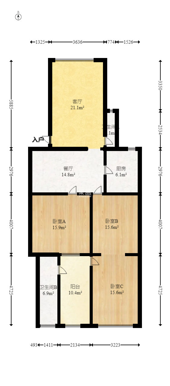 開福區(qū)公安分局職工宿舍  3室2廳2衛(wèi)   48.00萬