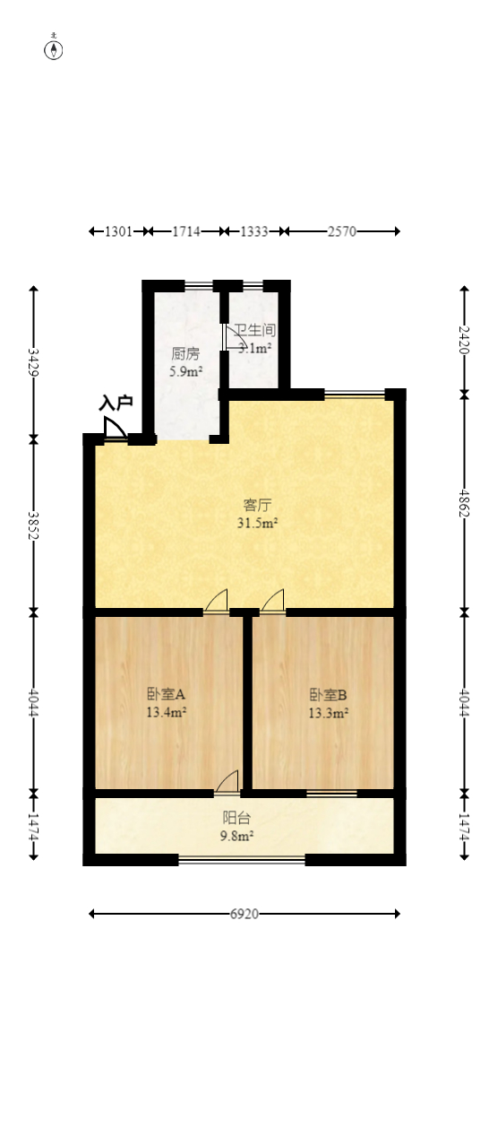 造漆厂宿舍  0室0厅0卫   55.00万室内图1