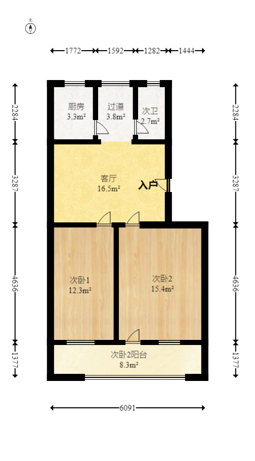 下碧湘街小区  2室1厅1卫   43.00万室内图1