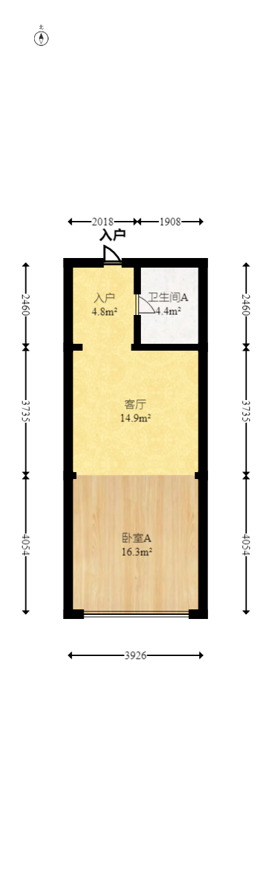 润和紫郡一期  1室1厅1卫   30.00万室内图1