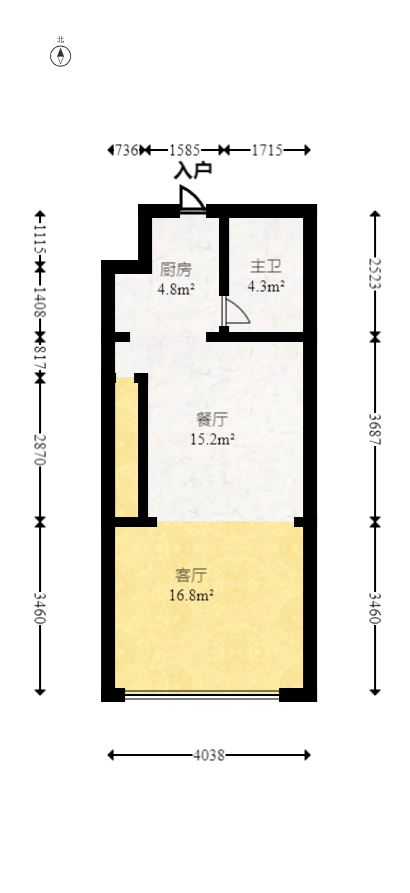 中建芙蓉嘉苑  1室1厅1卫   33.00万户型图