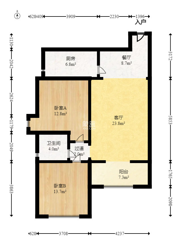 金土地第一湾 2室2厅1厨1卫 99.00万