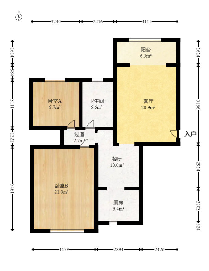 月湖兰庭  2室2厅1卫   65.00万