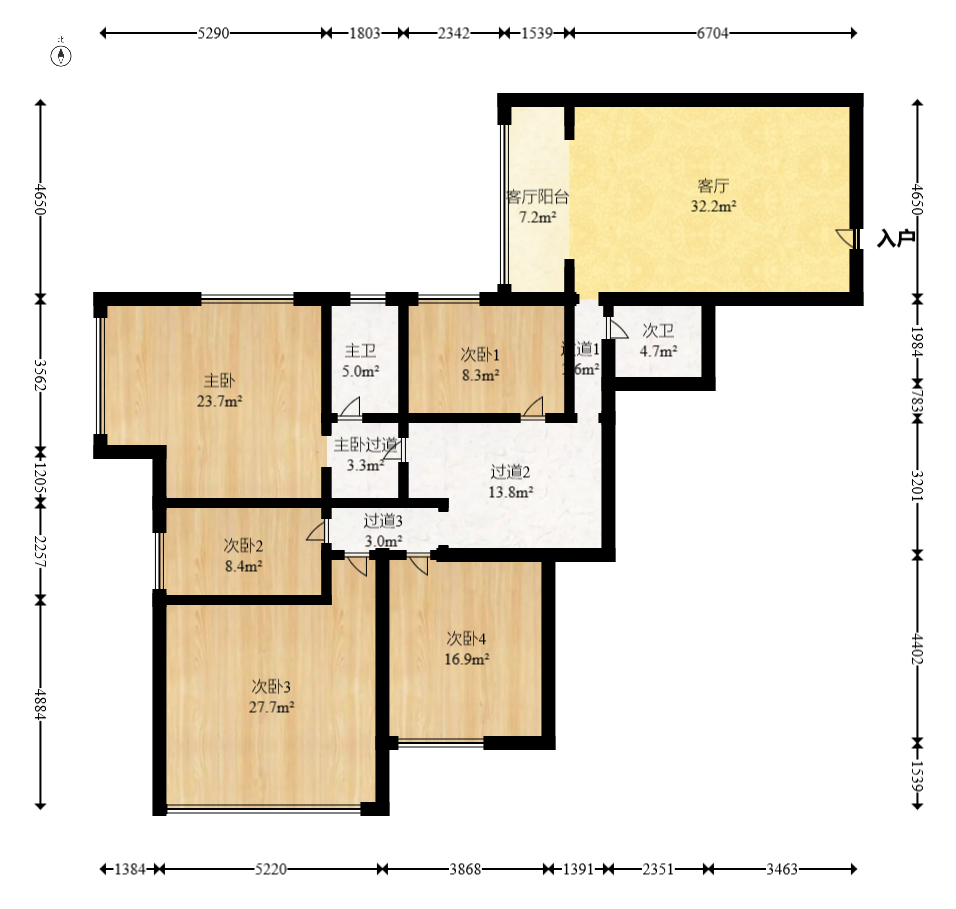 新大新  4室2厅2卫   170.00万室内图1
