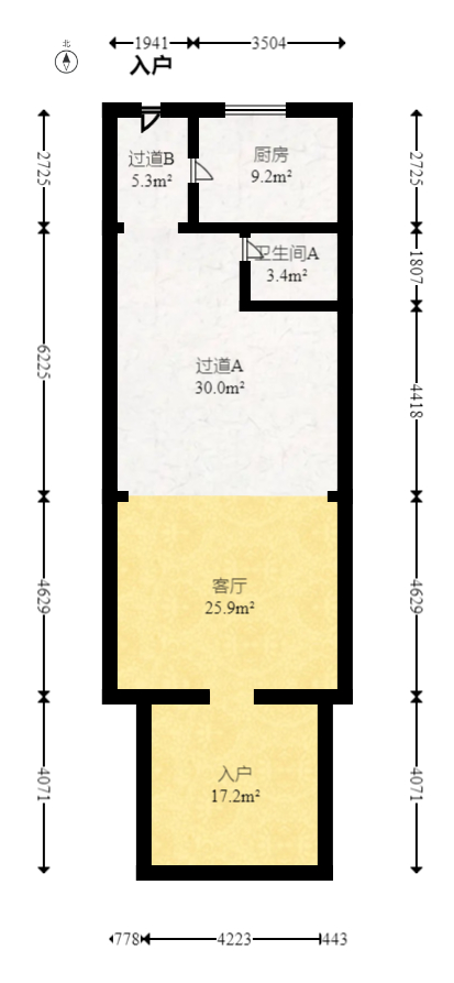 盈峰翠邸  4室2厅3卫   208.00万室内图1