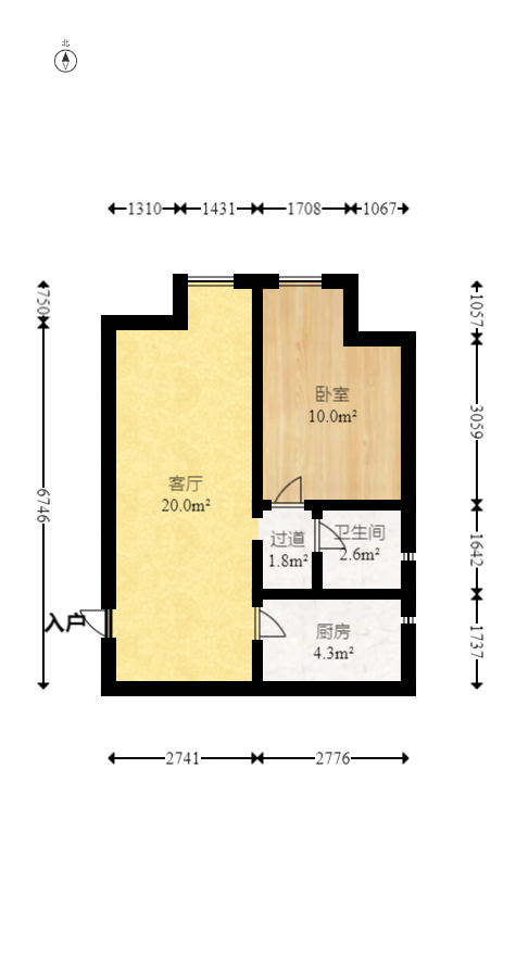 卓越浅水湾  1室1厅1卫   95.00万室内图1