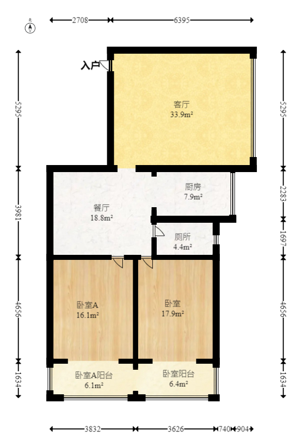 广宇园丁新村  4室2厅2卫   170.00万室内图1