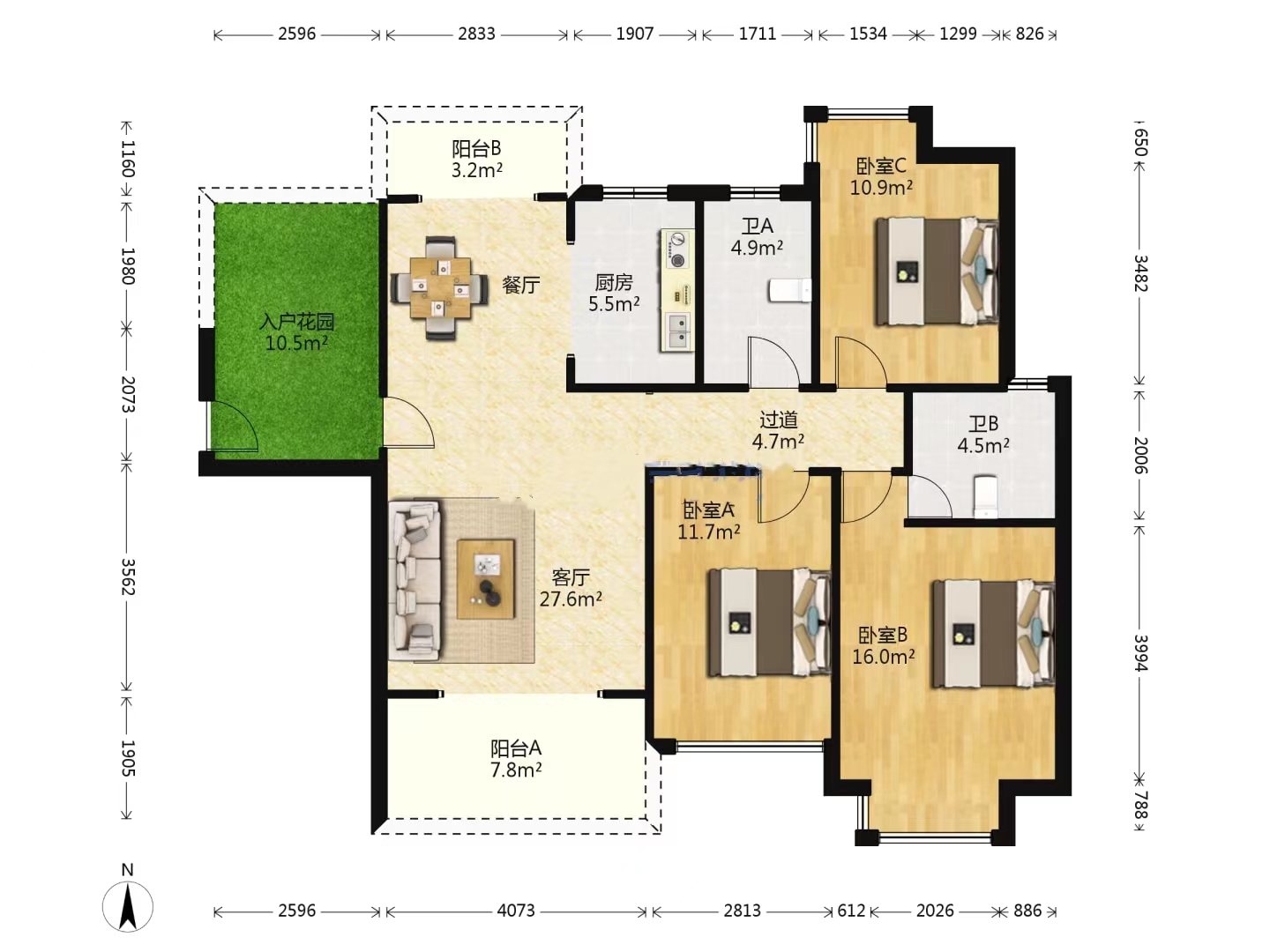 时代新城(翰林府) 3室2厅1卫 47.0万 时代新城(翰林府) 3室2厅1卫 47.0万室内图