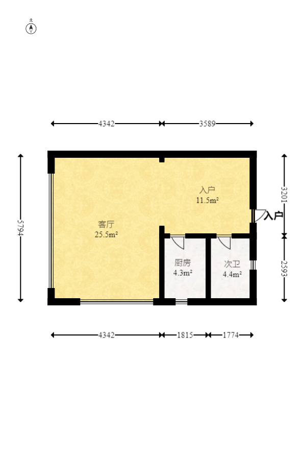 万科紫台  1室1厅1卫   40.00万室内图1