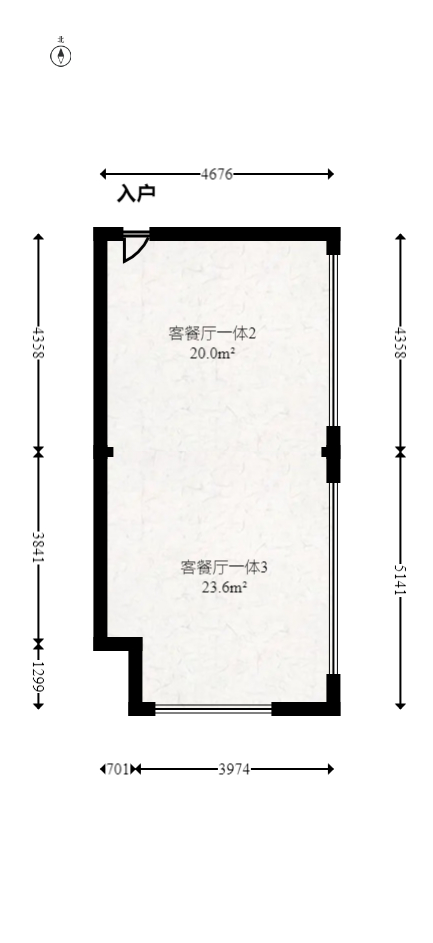 京武浪琴山三期（京武中心）  2室2厅1卫   76.00万室内图1