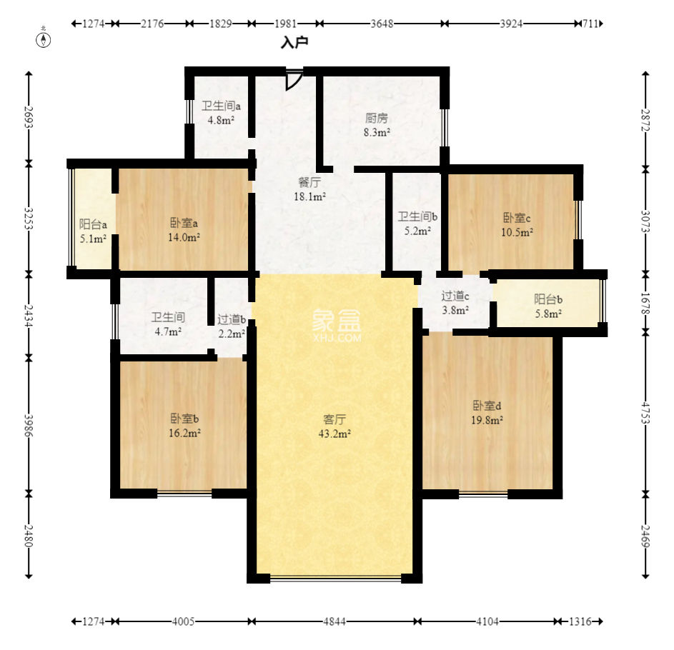 鑫天山城明珠  4室2厅3卫    66.0万