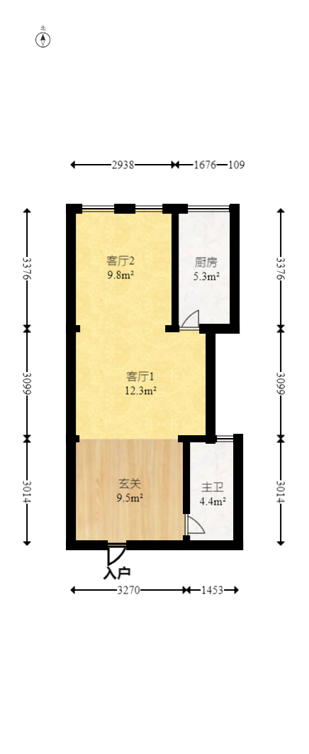 欧亚达国际广场  1室1厅1卫   40.00万室内图1