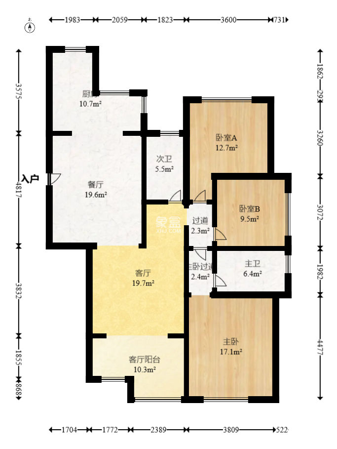 奥克斯缔壹城  3室2厅2卫    110.0万