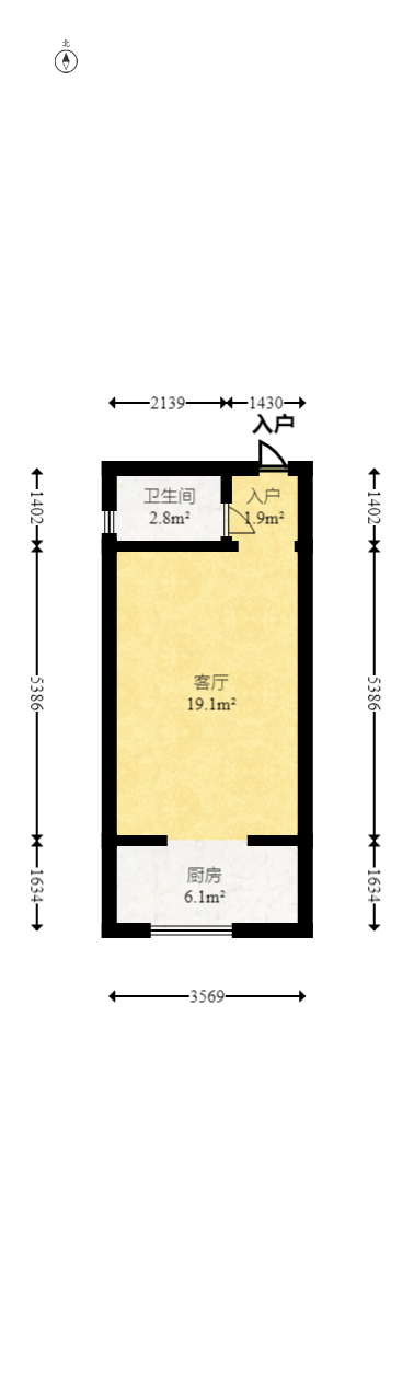 新远时代  1室0厅1卫   18.90万室内图1