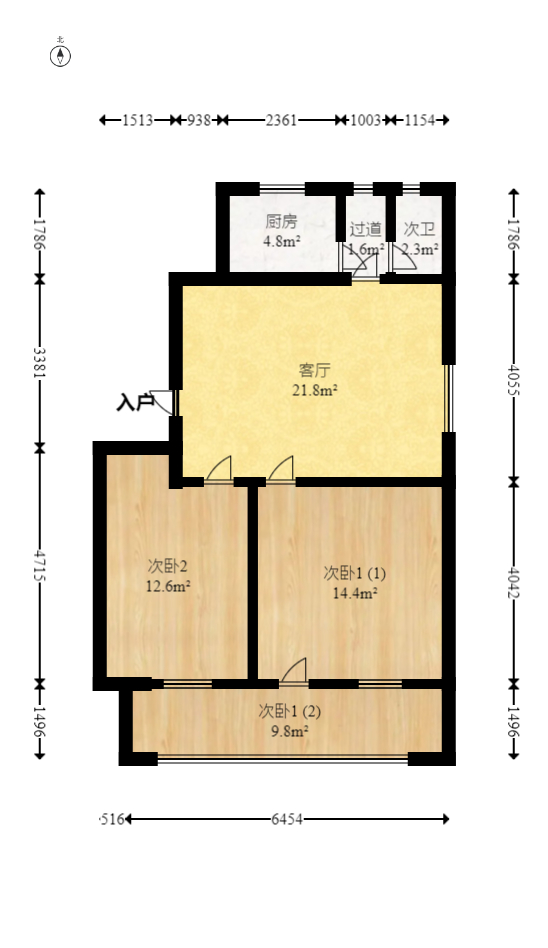 东瓜山二村  2室1厅1卫   30.00万室内图1