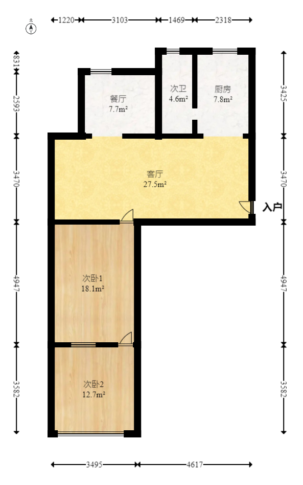 东瓜山二村  2室1厅1卫   44.50万室内图1