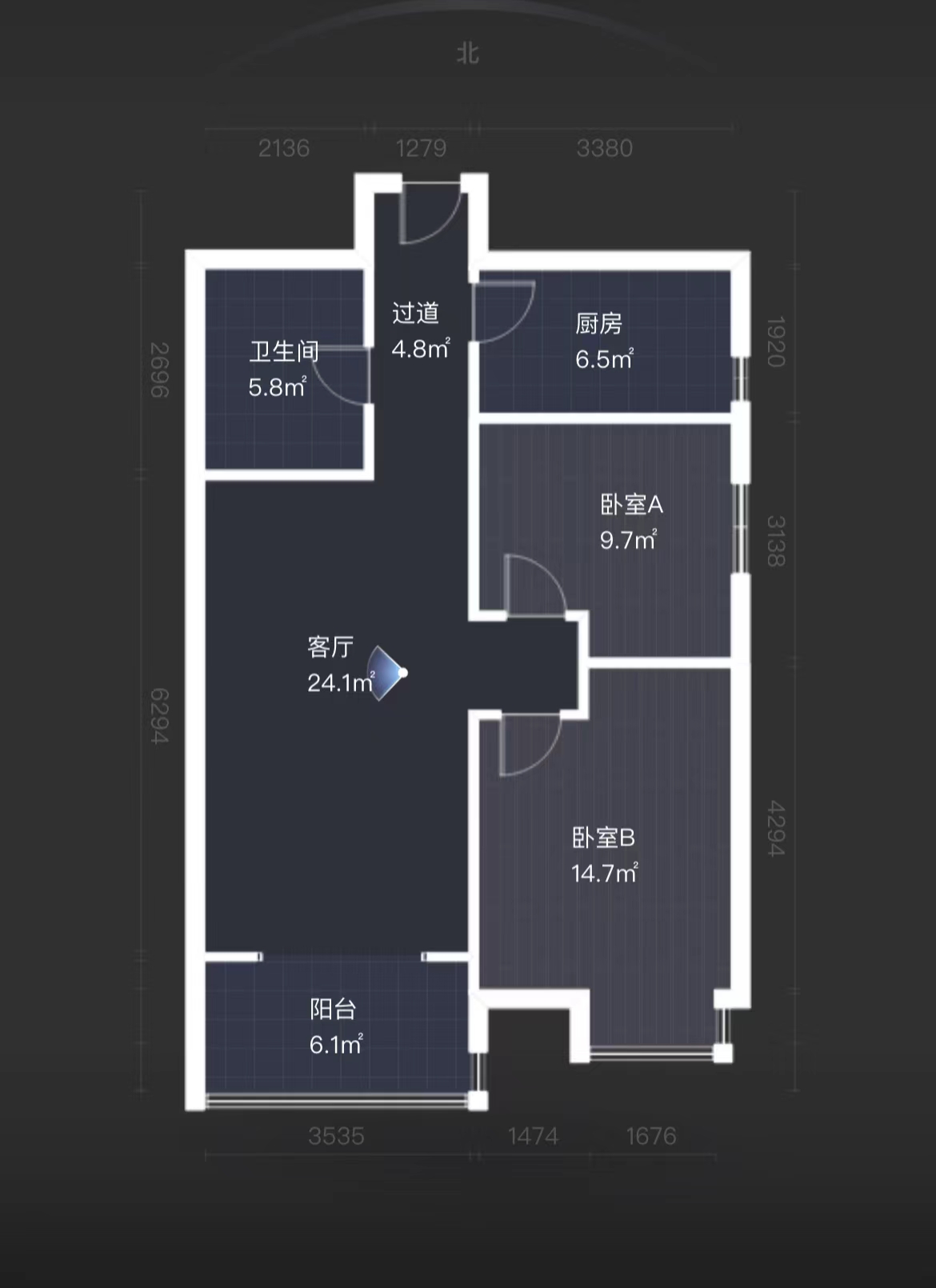 融侨馨苑  2室2厅1卫   168.00万室内图1