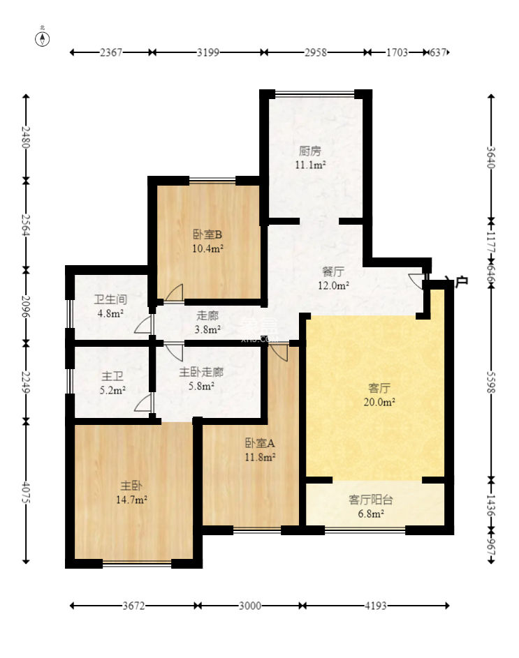 安泰嘉园（湘府邻伴）  3室2厅2卫    125.0万