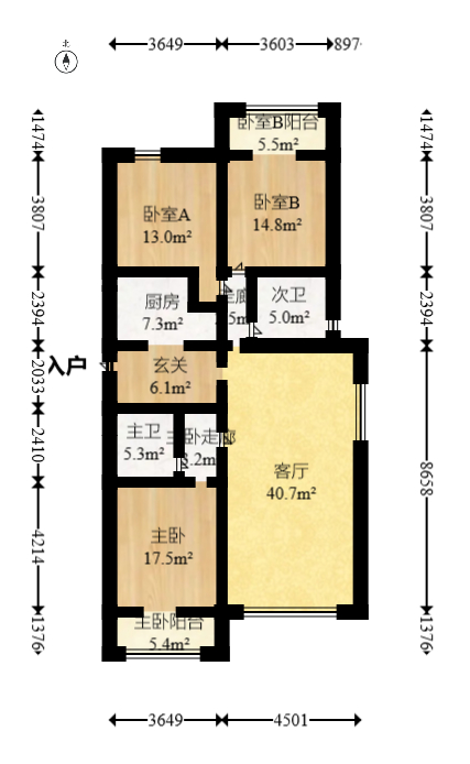 湘江雅颂居  3室2厅2卫   227.80万室内图1