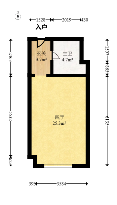 安泰嘉园（湘府邻伴）  1室1厅1卫   27.00万室内图1