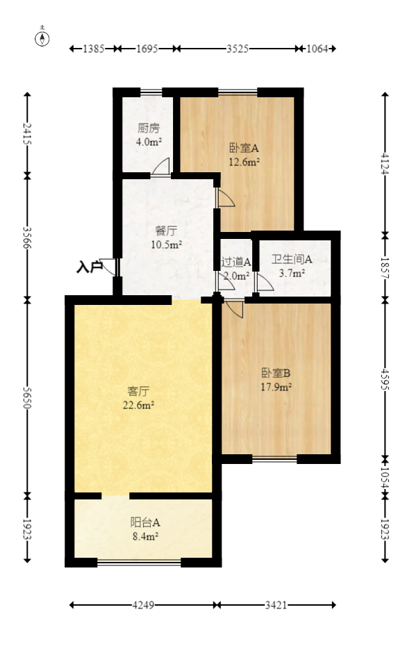 澳海澜庭 3室2厅1卫 68.8万 澳海澜庭 3室2厅1卫 68.8万户型图