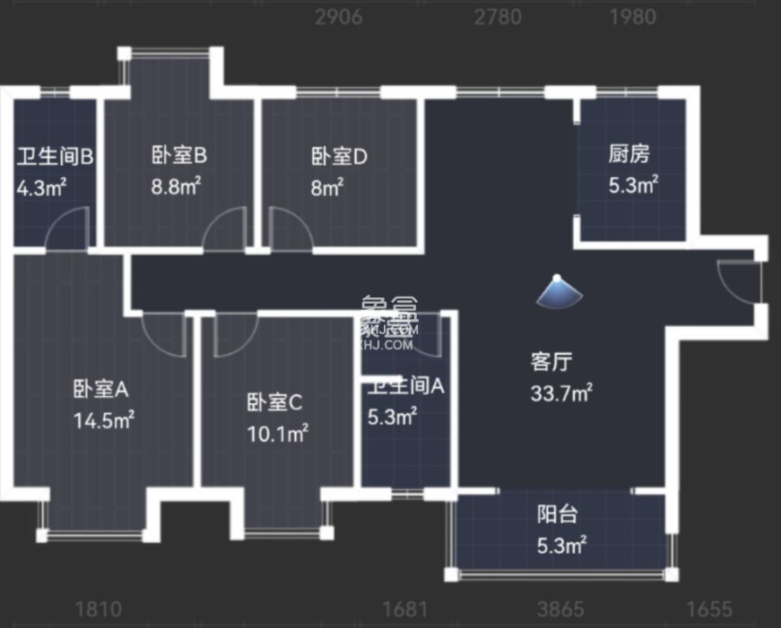 中建江湾壹号  4室2厅2卫    95.0万