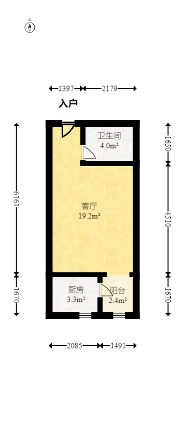 未来漫城 1室1厅1卫 28.8万 未来漫城 1室1厅1卫 28.8万户型图