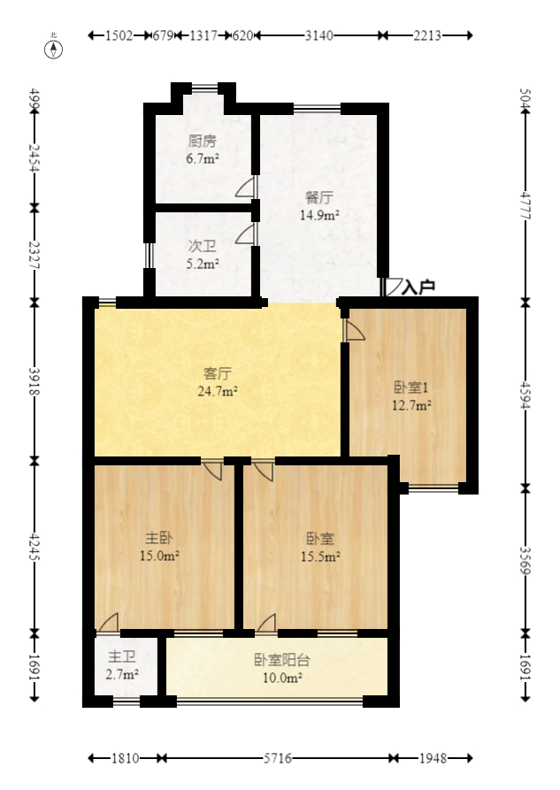 安泰新村  3室2厅2卫    52.0万室内图1