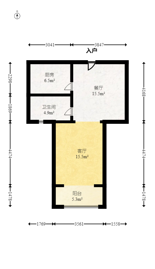 中建梅溪湖中心  3室2厅1卫    120.0万室内图1