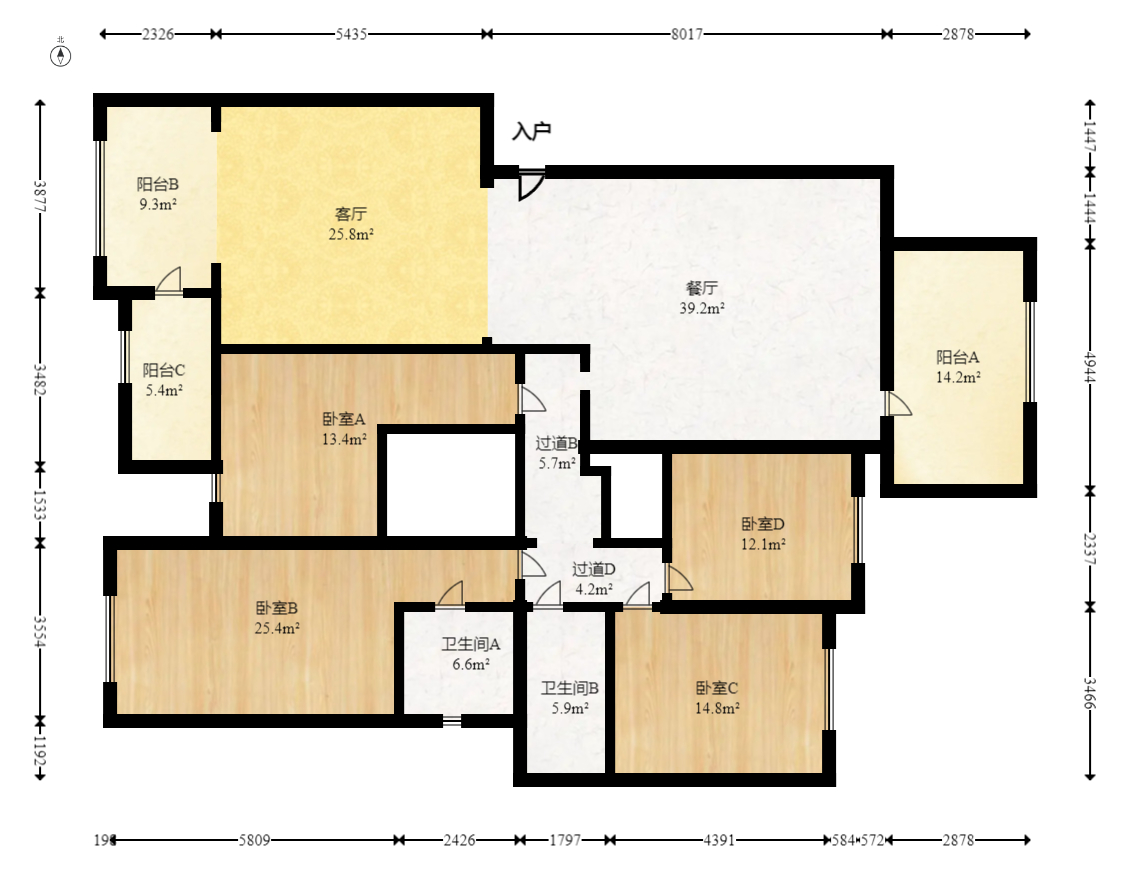 勤诚达新界 7室3厅2卫 216.0万 勤诚达新界 7室3厅2卫 216.0万户型图