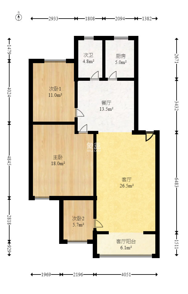 德润园  3室2厅1卫   59.00万