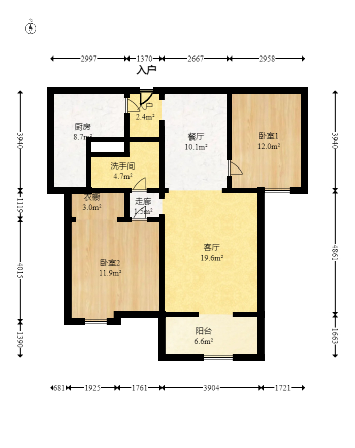 凯乐湘园  2室2厅1卫    87.0万室内图1