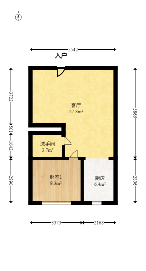 宏景名厦  3室1厅1卫   70.00万室内图1
