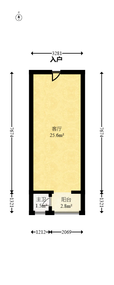 东方芙蓉  1室1厅1卫   35.00万室内图1