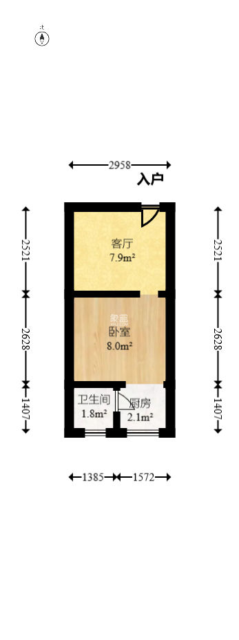 千禧郎大厦  1室1厅1卫   47.80万