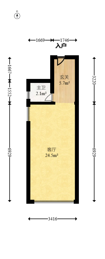 金房奥斯卡  1室1厅1卫   30.00万室内图1