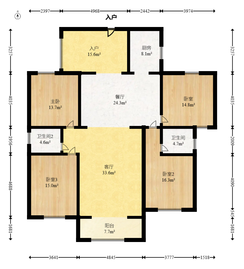 稻和家园  4室2厅2卫   150.00万室内图1
