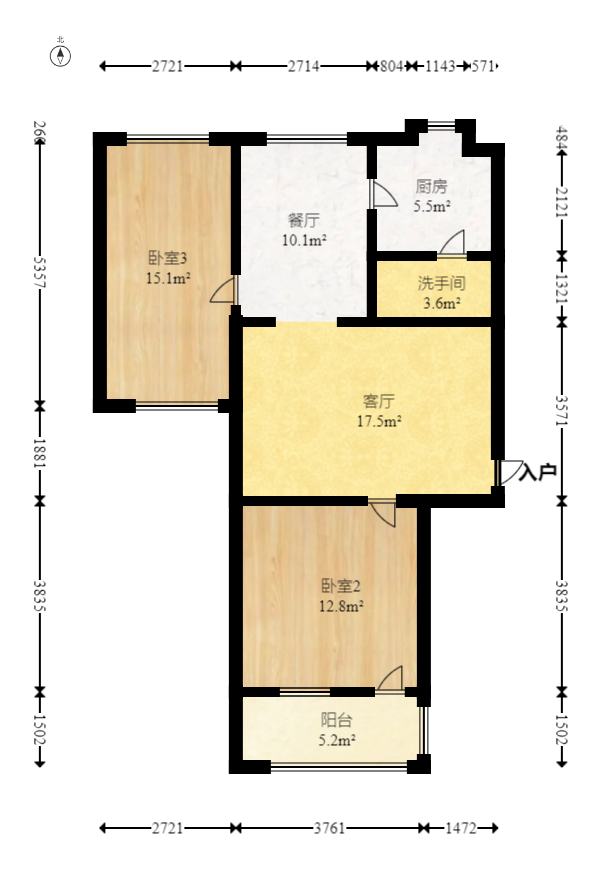 中建五局信和苑二区  3室2厅1卫   67.80万室内图1